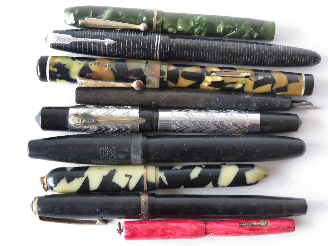 9 ASST VINTAGE FOUNTAIN PENS INCL. WATERMANS, ETC. (1 of 3)