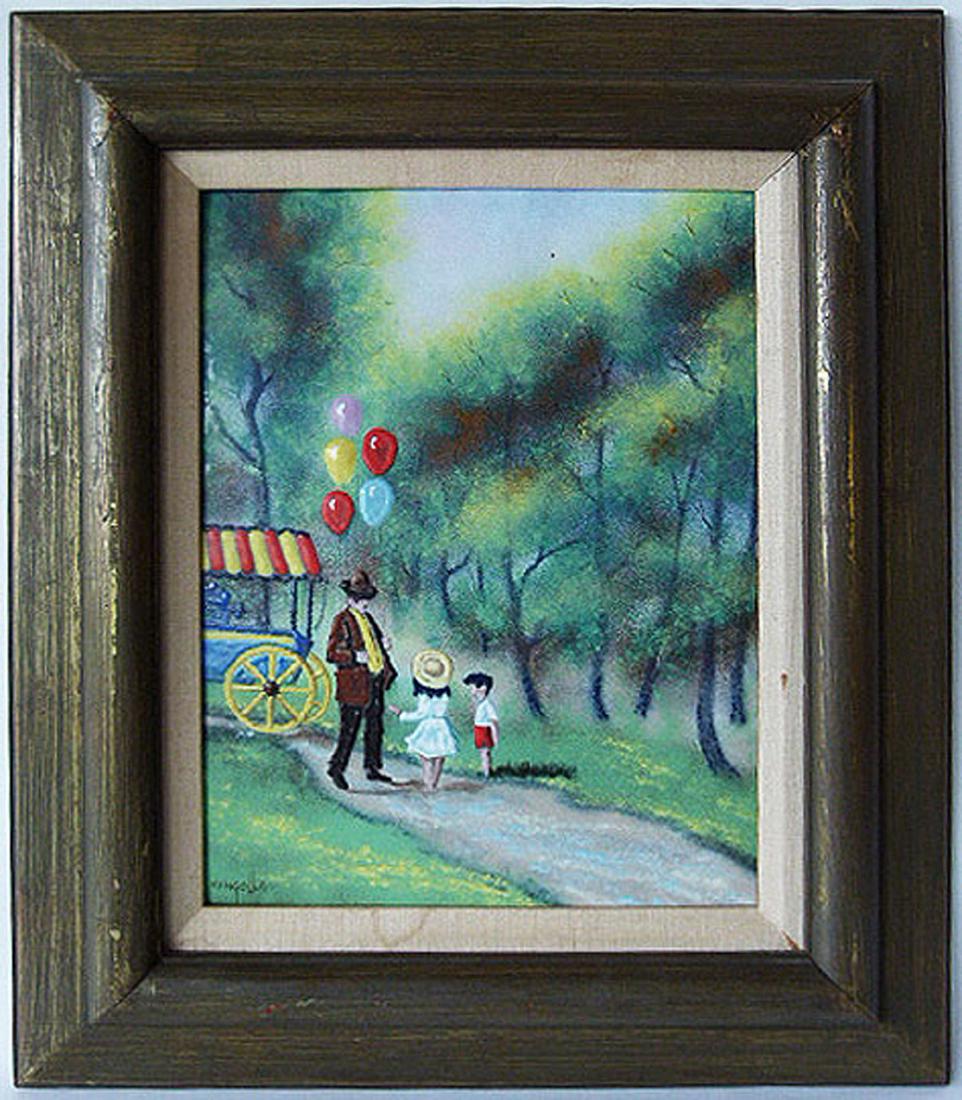 ENAMELED COPPER PLAQUE BALLOON SELLER C. 1960 (1 of 7)
