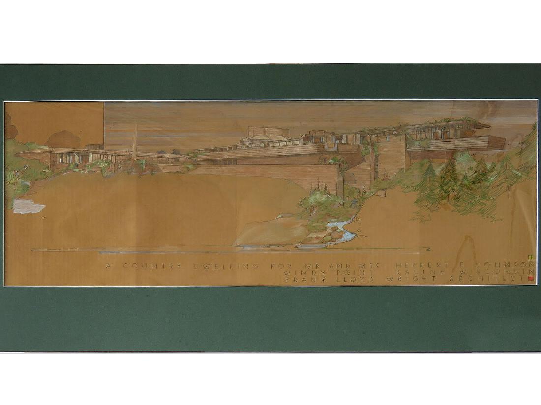 CONTE CRAYON, 'WINGSPREAD' FRANK LLOYD WRIGHT (1 of 9)