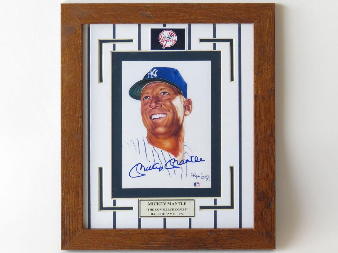 MICKEY MANTLE AUTOGRAPHED PHOTO, NY YANKEES, COA (1 of 3)