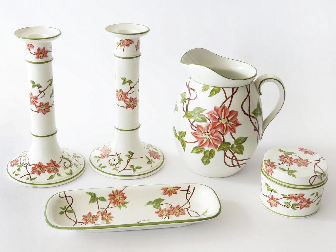 LOT (5) MINTON A.B. DANIELS PORCELAIN BATH SET 19TH C.: LOT (5) MINTON'S FOR A.B. DANIELS PORCELAIN BATH SET 19TH C.