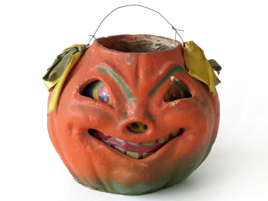 HALLOWEEN PAPER MACHE PUMPKIN C. 1920: HALLOWEEN PAPER MACHE PUMPKIN C. 1920