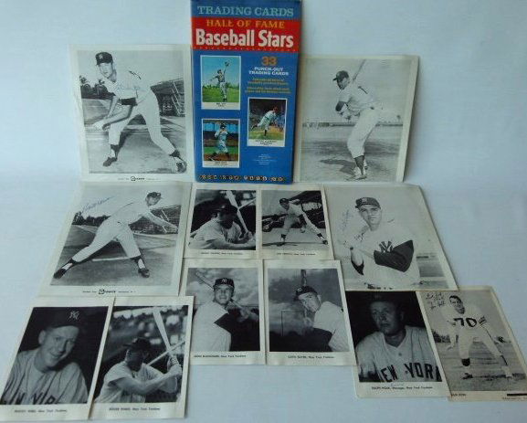 LOT (13) INCL. AUTOGRAPHED NYY BASEBALL PHOTOS C.1965 (1 of 8)