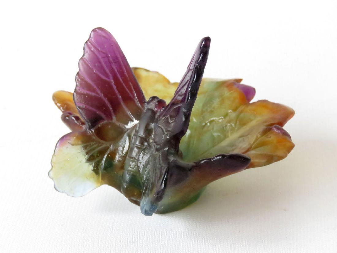 DAUM FRANCE PATE-VERDE BUTTERFLY 20TH C.: DAUM FRANCE PATE-VERDE BUTTERFLY 20TH C.