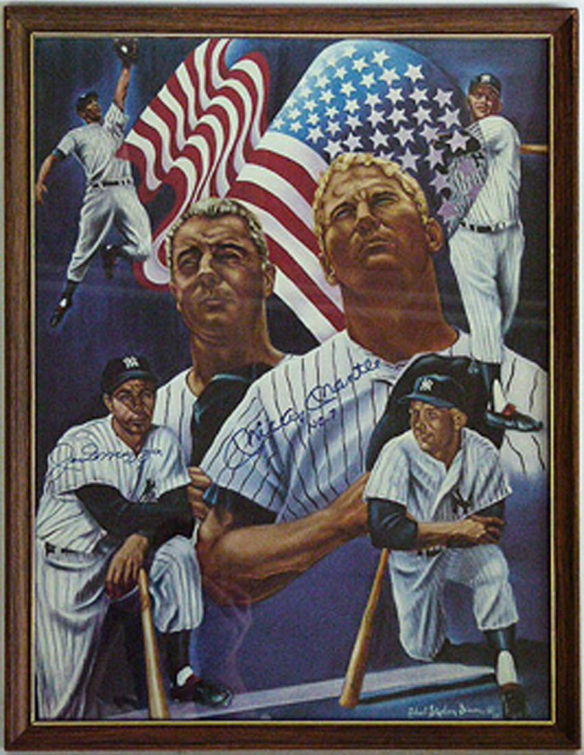 AUTOGRAPHED POSTER SIGNED DI MAGGIO & MANTLE (1 of 6)