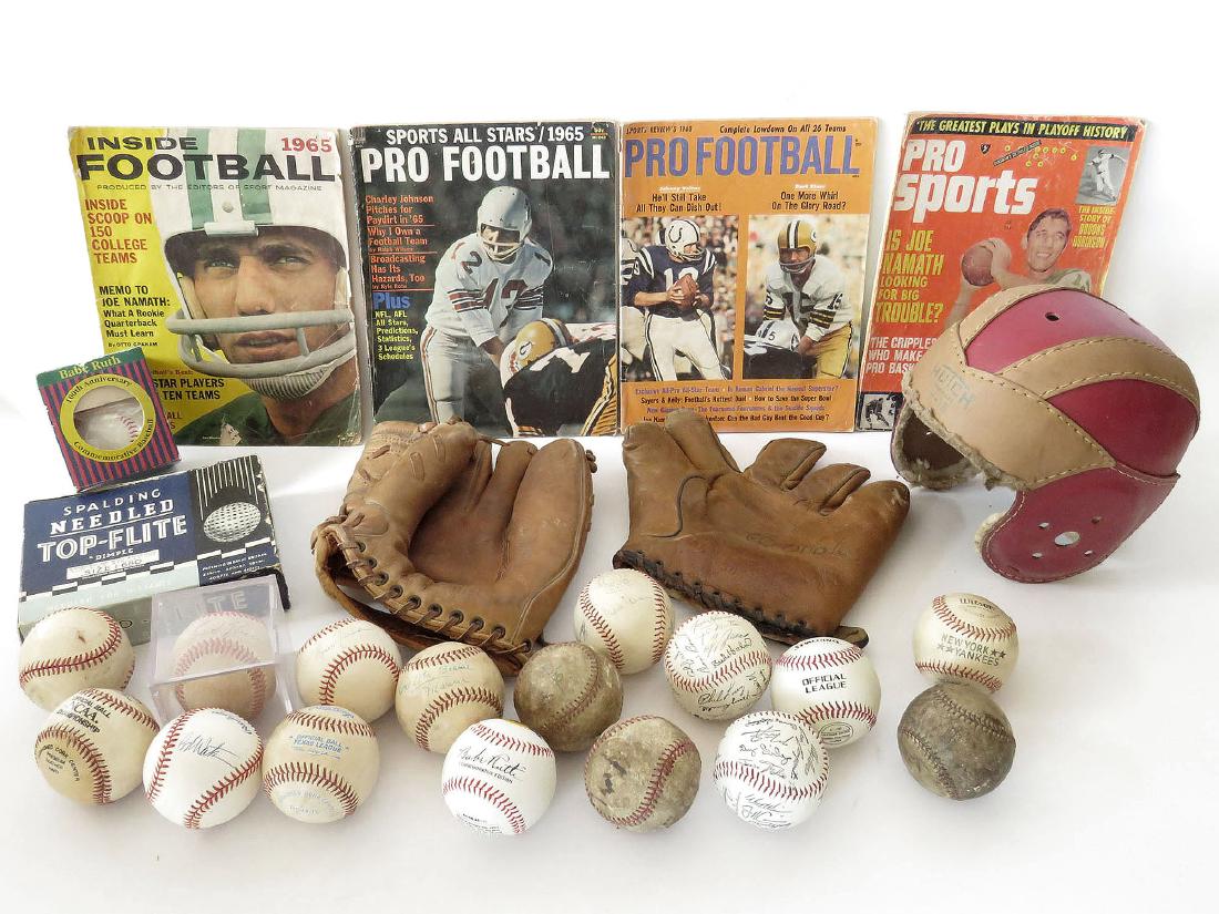 SPORTS MEMORABILIA INCL AUTOGRAPHED BASEBALLS, ETC (1 of 8)