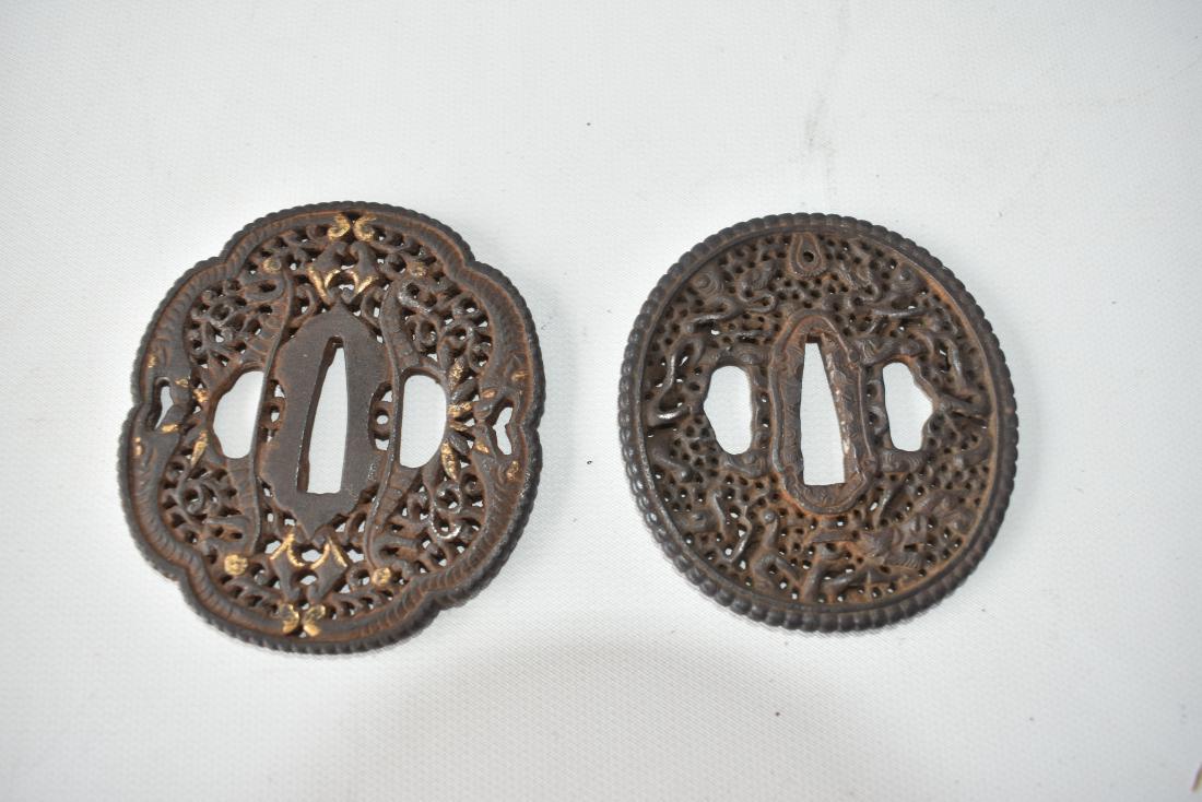 (2) JAPANESE FORGED IRON TSUBA 18/19TH C. (1 of 3)