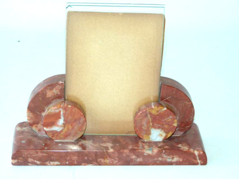 ART DECO RED MARBLE DRESSER FRAME, C. 1920 (1 of 3)