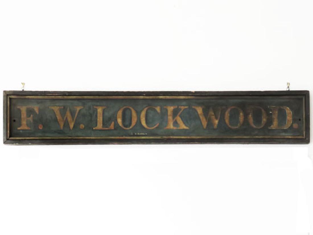 COUNTRY PAINTED PINE ADV. SIGN "F.W. LOCKWOOD" (1 of 5)
