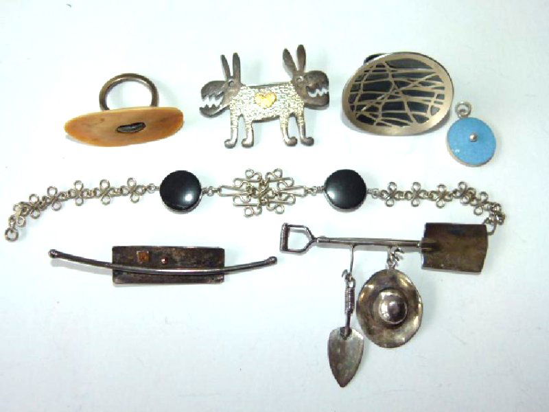 LOT CUSTOM COSTUME STERLING JEWELRY (SIGNED) (1 of 11)