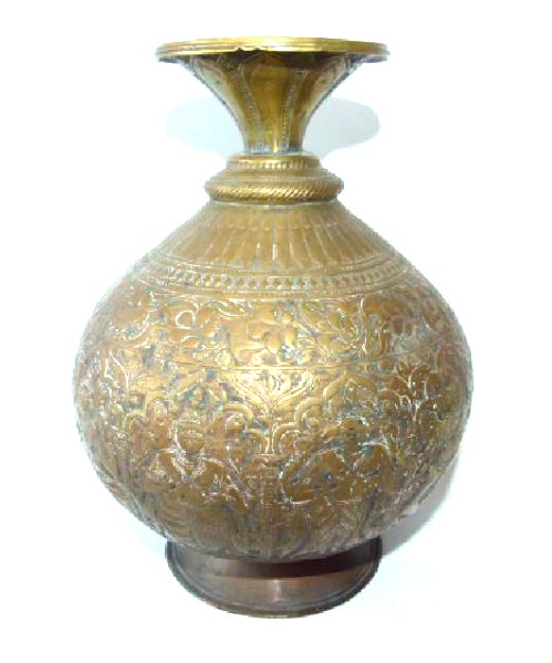 PERSIAN REPOSSE BRASS VESSEL 19TH C. (1 of 4)