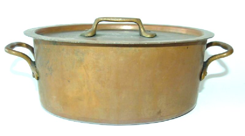 CHARLES RUEGGER COPPER COVERED POT 19TH C. (1 of 4)