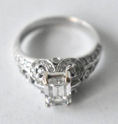 ART DECO 1.48ct. DIAMOND 14KT.FILIGREE ENGAGEMENT RING (1 of 10)