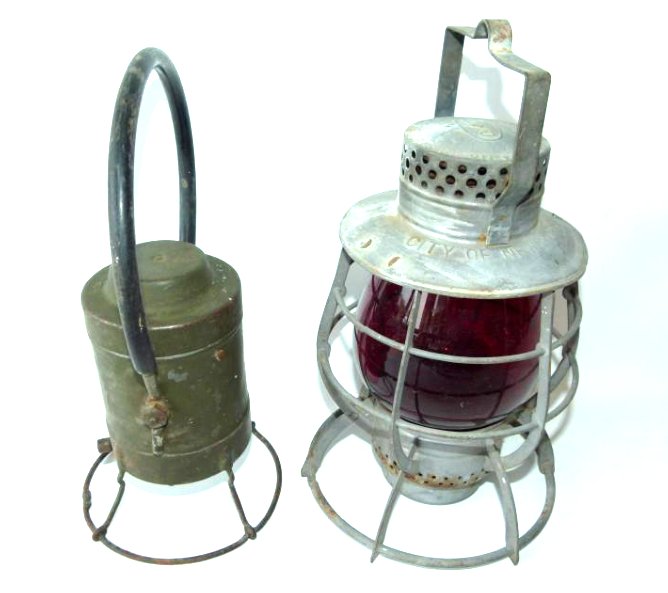 2 EARLY RAILROAD LANTERNS INCL. CITY OF NEW YORK (1 of 6)