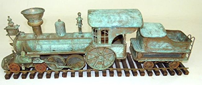 AMERICAN FOLK ART COPPER TRAIN 20thc. (1 of 6)