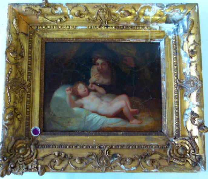 O/WOOD PANEL "MADONNA CON BAMBINO" ATTRIB. SIRANI (1 of 4)