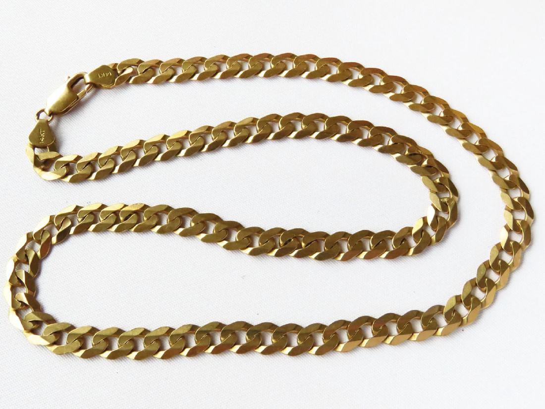 FINE 14 KT. CUBAN LINK NECKLACE: FINE 14 KT. CUBAN LINK NECKLACE L. 22" WEIGHT 41.2 GR.