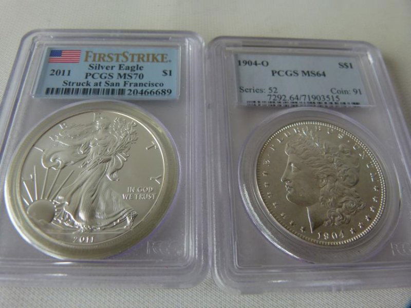 (2) INC. 1904-O MORGAN GRADED MS64, FIRST STRIKE 2011 (1 of 4)
