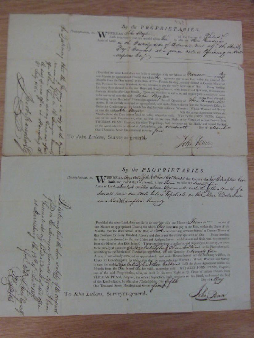 LOT (2) EARLY SIGNED JOHN PENN 1740-1788 (1 of 6)