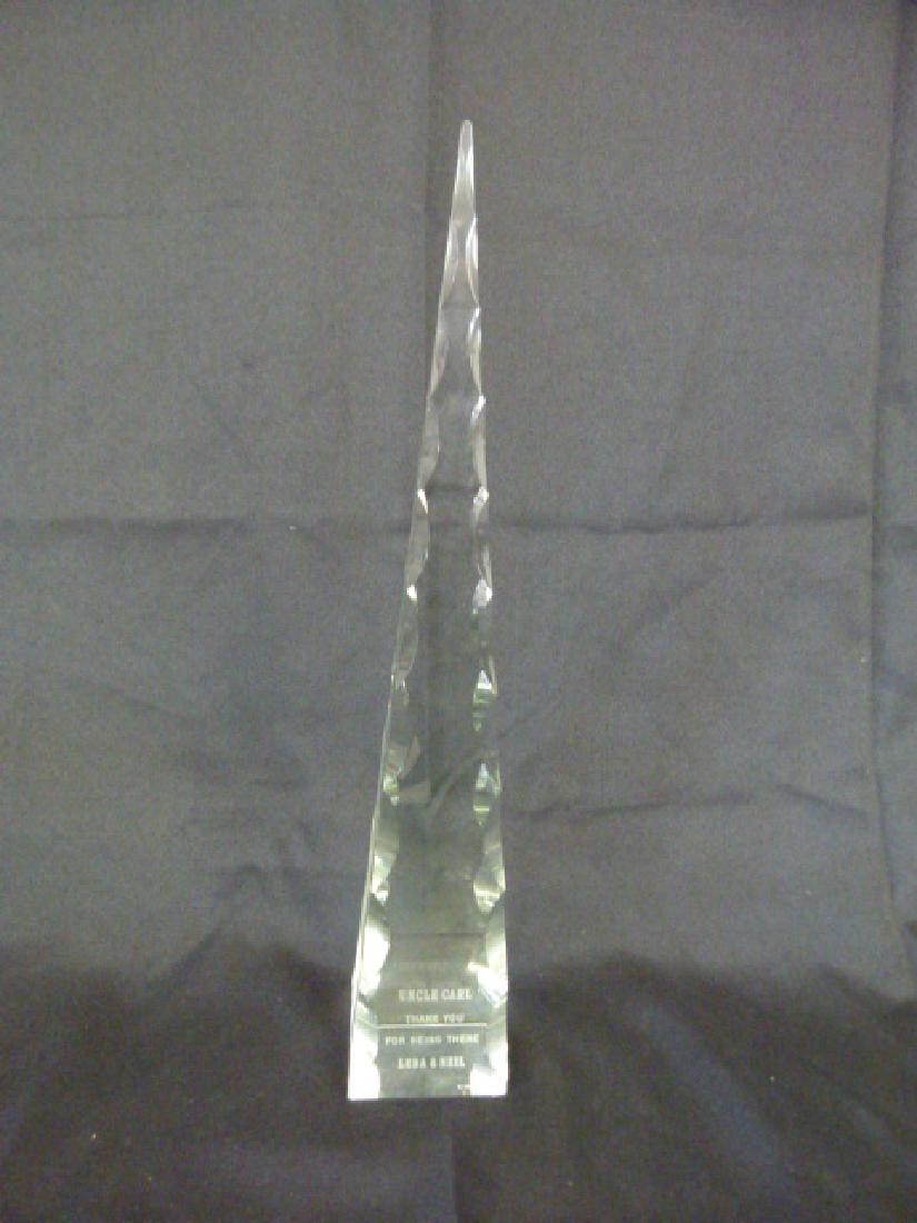CARTIER CUT CRYSTAL OBELISK 20TH C, (1 of 4)