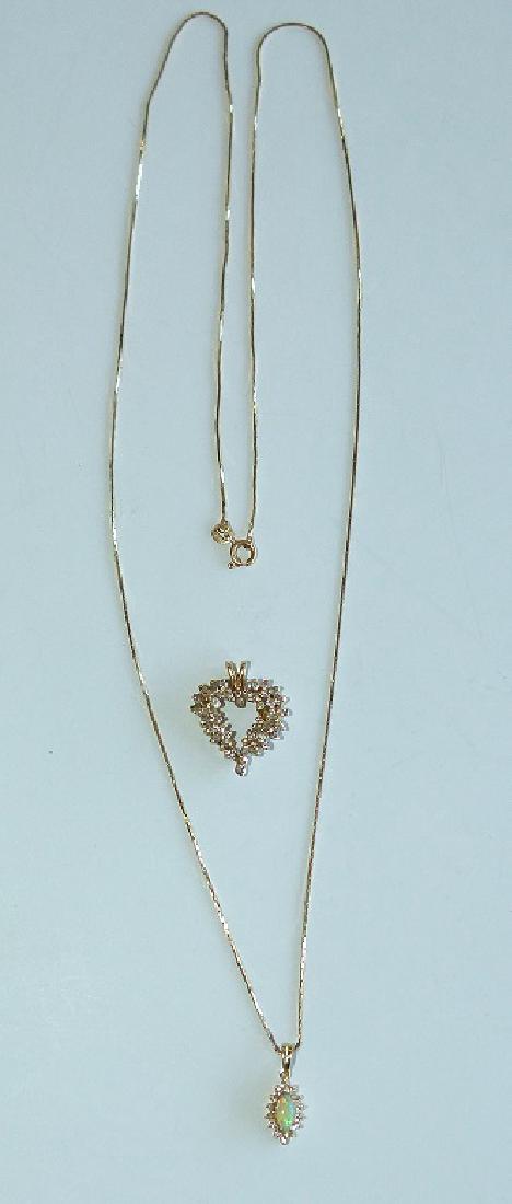 (2) 14KT/DIAMOND/OPAL NECKLACE/PENDANT (1 of 4)