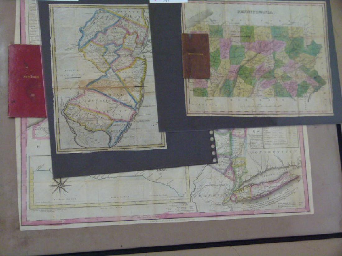 LOT (3) EARLY POCKET BOOK MAPS C.1830's (1 of 7)