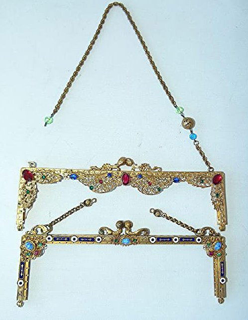 (2) AUSTRIAN GILT BRONZE/ENAMELED/PURSE FRAMES (1 of 7)