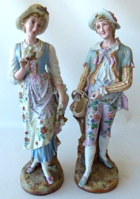 (2) FRENCH BISQUE FIGURINES, 19TH C. (1 of 10)