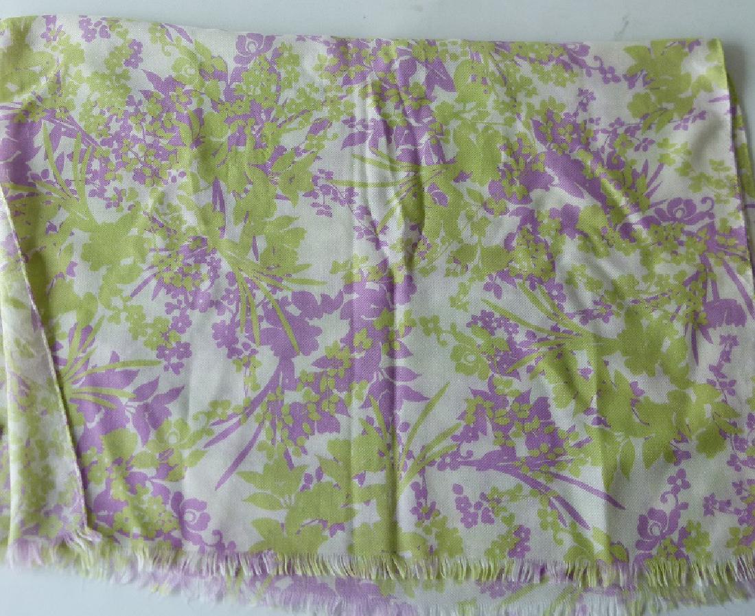 LORO PIANA CASHMERE GREEN/PURPLE/WHITE/MINT SCARF: LORO PIANA CASHMERE GREEN/PURPLE/WHITE/MINT SCARF 27" X 80"