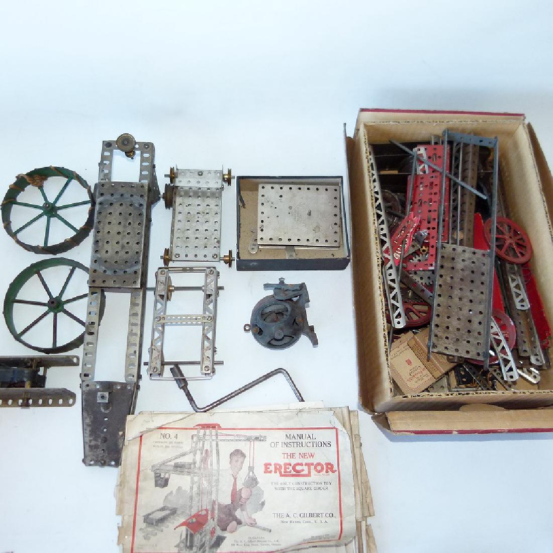 LOT ASSORTED VINTAGE ERECTOR SETS/MOTORS, C. 1900