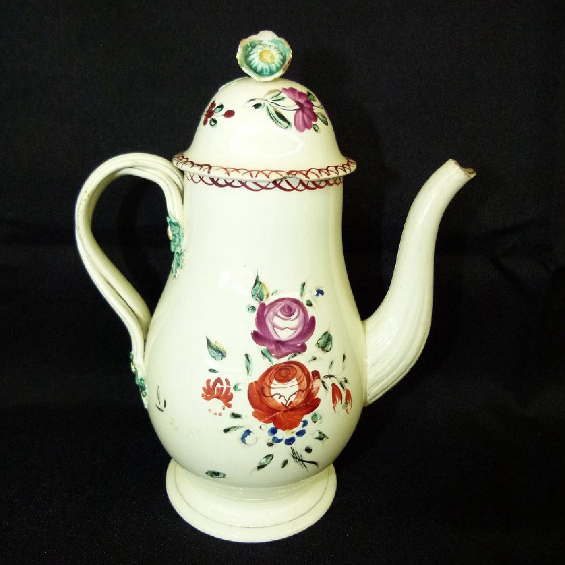 WORCHESTER SOFT PASTE PORCELAIN COFFEE POT, C. 1770 (1 of 9)