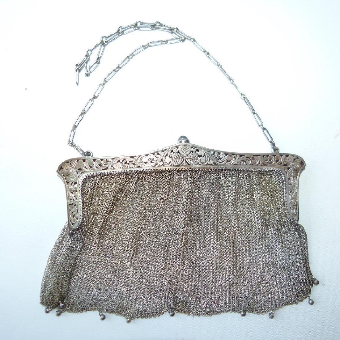ART DECO STERLING MESH HANDBAG W/ SAPPHIRE CLASP (1 of 4)