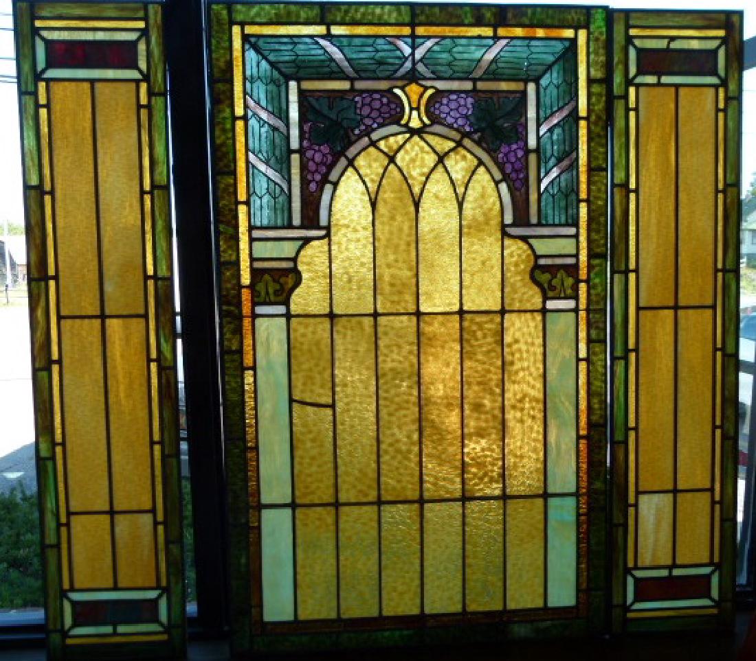 (3) FINE CLASSICAL PATTERN STAIN/LEAD GLASS WINDOWS (1 of 4)