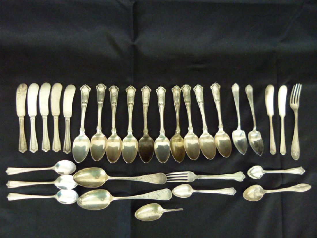 LOT ASSORTED STERLING SPOONS, KNIVES & FORKS (1 of 10)