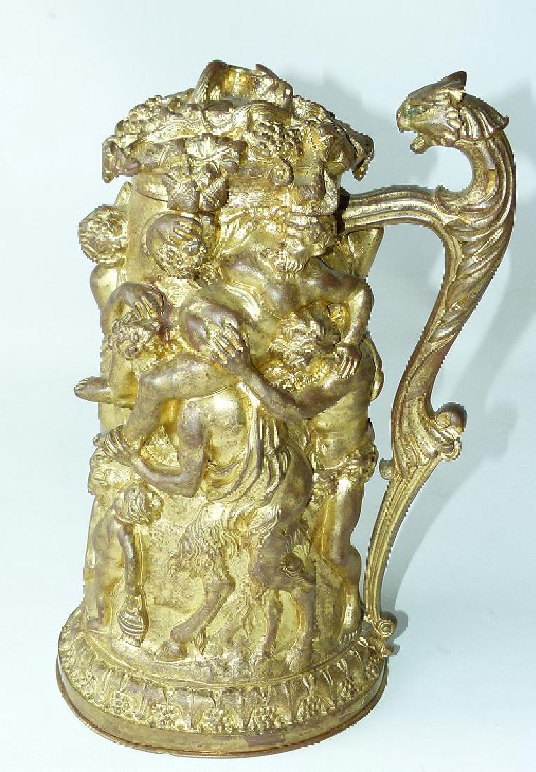 RENAISSANCE GILT BRONZE TANKARD SIGNED CLODION (1 of 5)