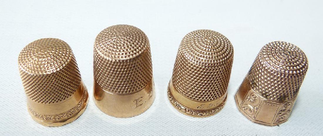(4) VICTORIAN/DECO 14/10KT YELLOW GOLD THIMBLES (1 of 3)