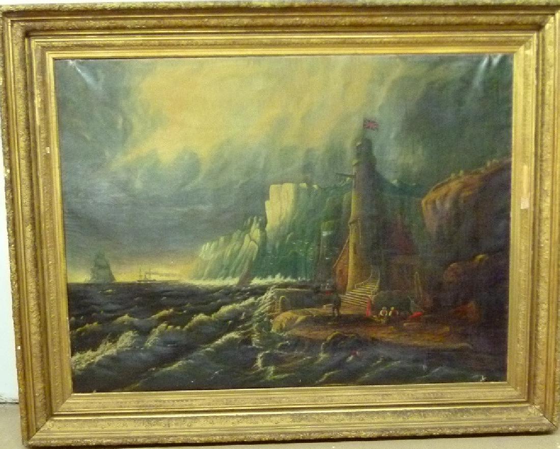 HUGE O/C "WHITE CLIFFS AT DOVER" UNSIGNED (1 of 9)