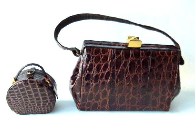 ALLIGATOR HANDBAG & NIEMAN MARCUS SMALL BAG (1 of 6)
