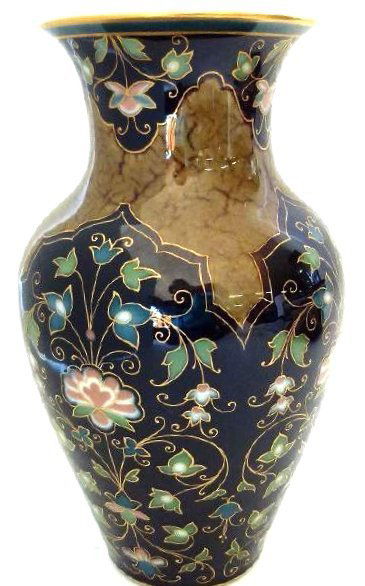 K.P.M. PORCELAIN H/P FLORAL/VINE DECORATED VASE (1 of 3)