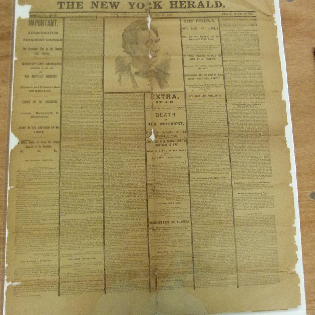 NY HERALD "ASSASSINATION OF PRESIDENT LINCOLN" (1 of 4)