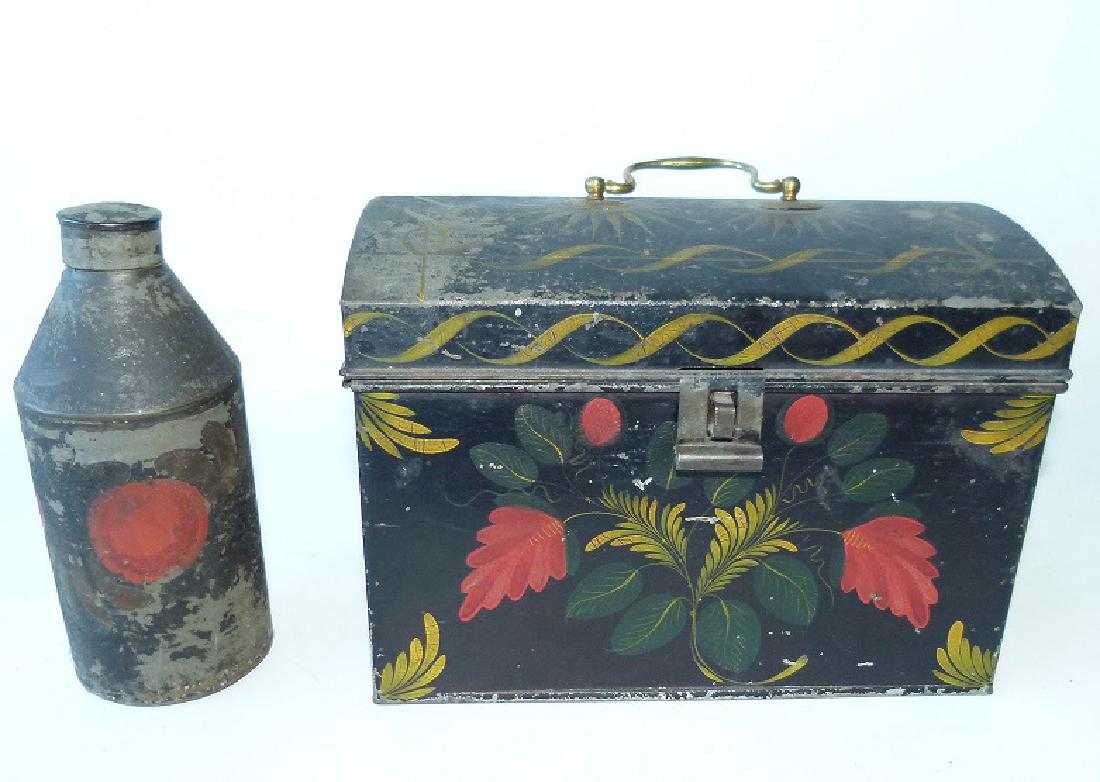 PENN. PAINT DECORATED TOLEWARE BOX, C. 1840 (1 of 5)