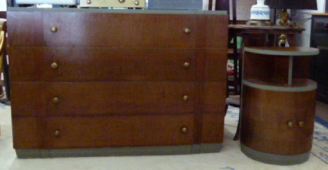 ART DECO FLAME MAHOGANY/PAINTED BEDROOM SET (1 of 5)