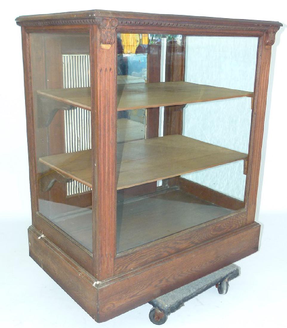 VICTORIAN OAK SHOWCASE/DISPLAY CABINET (1 of 7)
