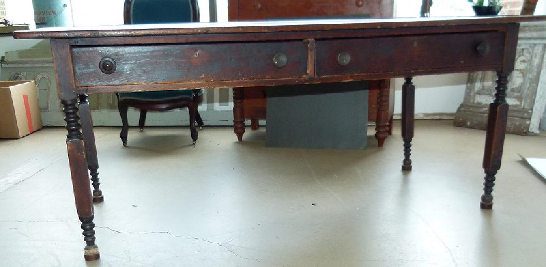 NEW YORK PINE HARVEST TABLE W/DRAWERS (1 of 6)