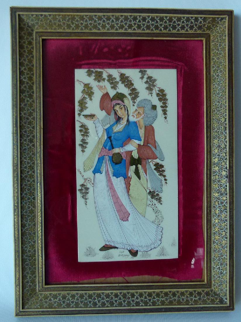 INDO-PERSIAN W/C SIGNED ISLAMIC CALLIGRAPHY, 20TH C.: INDO-PERSIAN W/C SIGNED ISLAMIC CALLIGRAPHY, 20TH C. 9" X 5"