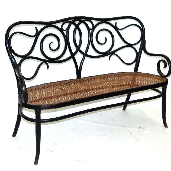 LARGE THONET TRIPLE BENCH, C. 1910/20: LARGE THONET TRIPLE BENCH, C. 1910/20 L. 55"