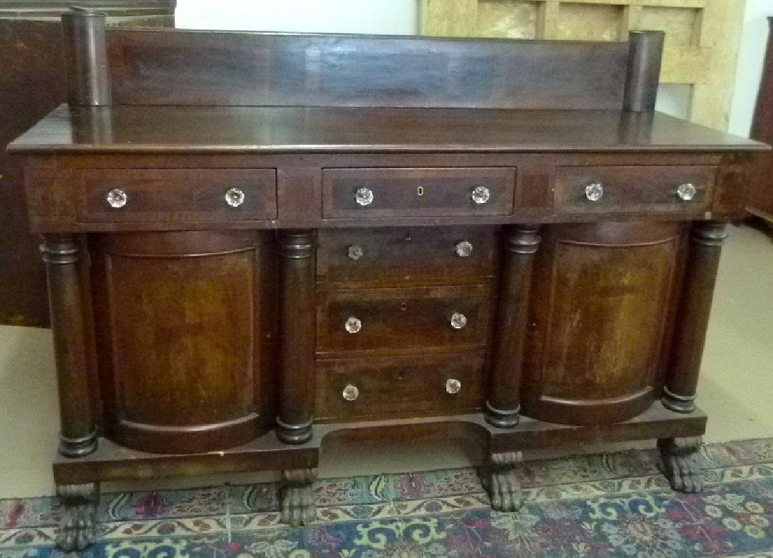 AMER. CLASSICAL EMPIRE MAHOGANY SIDEBOARD (1 of 15)