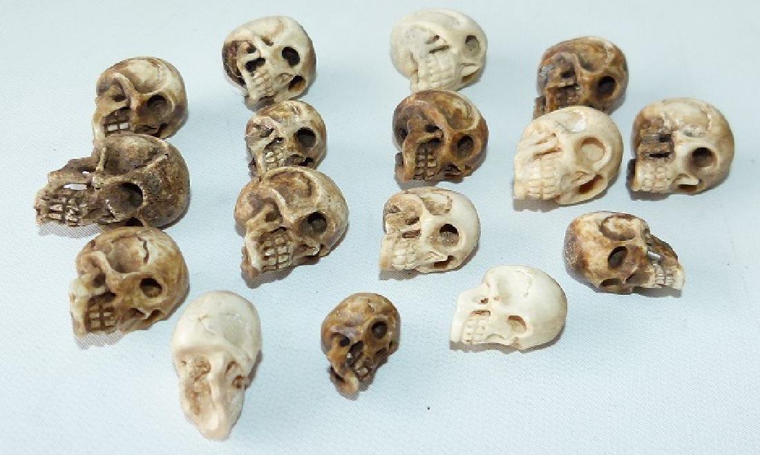 LOT (16)  SHRI CHITIPATI SKULL PRAYER BEADS (1 of 2)