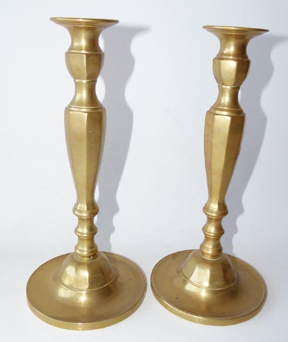 PAIR REGENCY BRASS CANDLESTICKS, 19TH C. (1 of 7)
