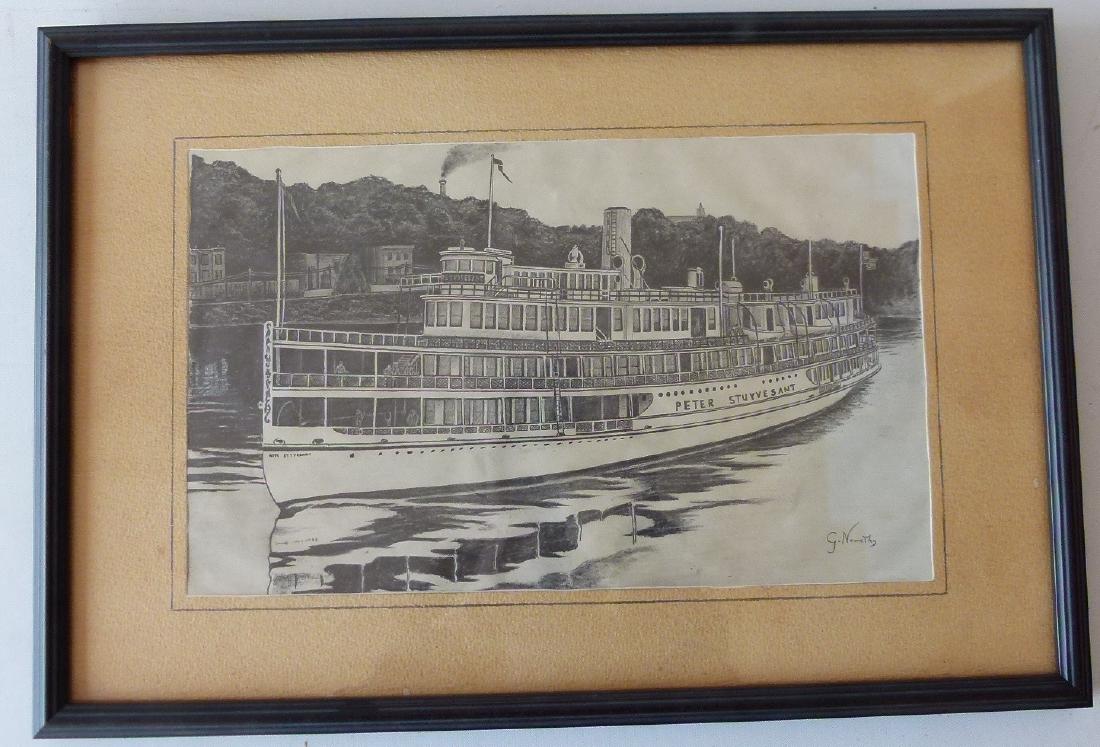 GRAPHITE/PAPER "PETER STUYVESANT" STEAMSHIP (1 of 7)